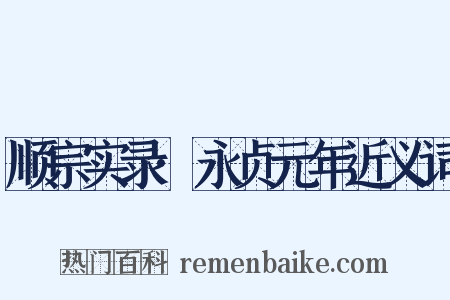 顺宗实录·永贞元年近义词是什么意思的图片